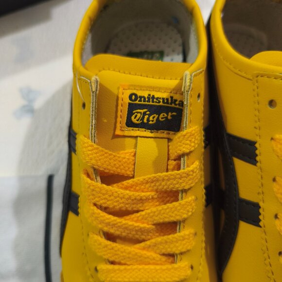 Onitsuka Tiger Bright Yellow Leather Patchwork Retro Sneakers - Picture 3 of 7
